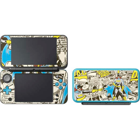 DC Comics Batman Batgirl Vintage Action pose pattern Nintendo 2DS XL (2017) Skin